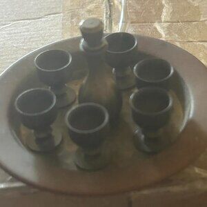 1940's Brass Wine Set with Tray